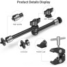 SMALLRIG Super Clamp et Bras Magique Articulé à Friction Réglable de 10 Pouces avec Vis 1/4" pour Moniteur LCD/Lumières LED - 27