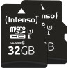 Intenso Carte mémoire microSDHC Premium 2 x 32 Go Classe 10 UHS-I avec Adaptateur SD (jusqu'à 90 Mo/s) Noir