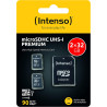 Intenso Carte mémoire microSDHC Premium 2 x 32 Go Classe 10 UHS-I avec Adaptateur SD (jusqu'à 90 Mo/s) Noir
