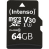 Intenso Carte Mémoire Professional microSDXC 64 Go + Adaptateur, Classe 10, UHS-I U3, V30 Noir