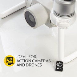 Intenso Carte Mémoire Professional microSDXC 64 Go + Adaptateur, Classe 10, UHS-I U3, V30 Noir