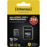 Intenso Carte mémoire microSDHC Professionnelle 256 Go Classe 10 UHS-I, U3, V30 avec Adaptateur SD, pour Enregistrement 4K, GoPr