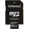 Intenso Carte mémoire microSDHC Professionnelle 512 Go Classe 10 UHS-I, U3, V30 avec Adaptateur SD, pour Enregistrement 4K, GoPr