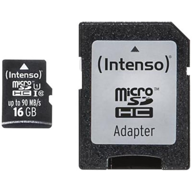 Intenso 3433470 Carte mémoire microSDHC Classe 10 16 Go + Adaptateur