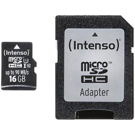 Intenso 3433470 Carte mémoire microSDHC Classe 10 16 Go + Adaptateur