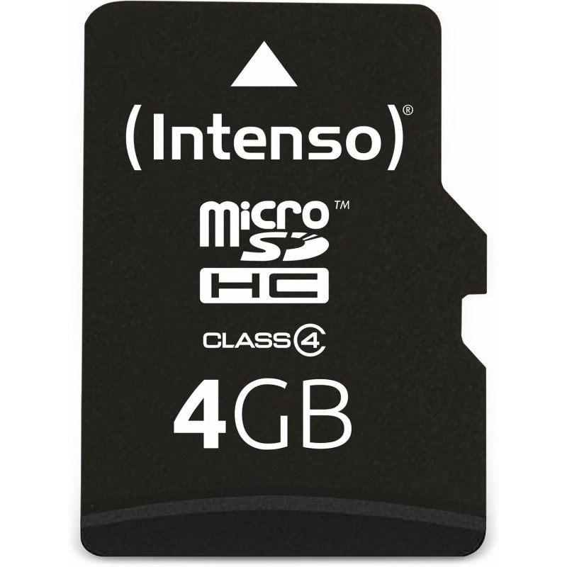 Intenso 3403450 Carte Micro SD/SDHC 4 Go Classe 4 Noir
