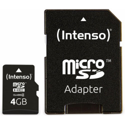 Intenso 3403450 Carte Micro SD/SDHC 4 Go Classe 4 Noir