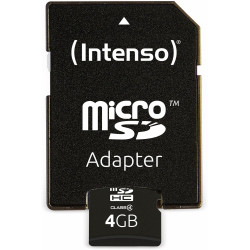 Intenso 3403450 Carte Micro SD/SDHC 4 Go Classe 4 Noir