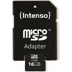 Intenso Carte mémoire micro SD 16GB 3403470 Clase 4 avec SD adaptadeur