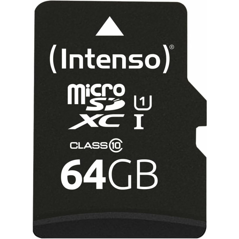 Intenso 3423490 Carte Micro SDXC Classe 10 64 Go Noir