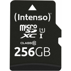 Intenso 256 Go Premium Carte Mémoire microSD avec Adaptateur SD, Classe 10 UHS-I, Vitesse de Lecture maximale de 45 Mo/s de ARCA