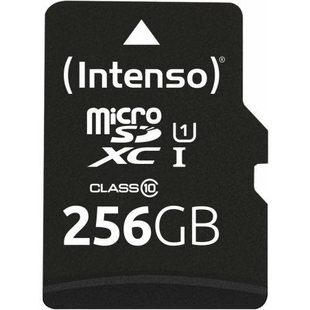 Intenso 256 Go Premium Carte Mémoire microSD avec Adaptateur SD, Classe 10 UHS-I, Vitesse de Lecture maximale de 45 Mo/s de ARCA