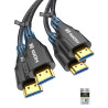 Cratree 10K 8K Câble HDMI 1m Lot de 2,Certifié Ultra Haute Vitesse Câble HDMI 4K 120Hz 8K 60Hz 48Gbps,Supporte eARC HDCP 2.2 2.3