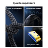 Cratree 10K 8K Câble HDMI 2m,Certifié Ultra Haute Vitesse Câble HDMI 4K 120Hz 8K 60Hz 48Gbps,Supporte eARC HDCP 2.2 2.3 Compatib