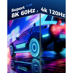 Cratree 10K 8K Câble HDMI 4m,Haute Vitesse Câble HDMI 4K 120Hz 8K 60Hz 48Gbps,Supporte eARC Dolby Atmos HDCP 2.2 2.3 Compatible 
