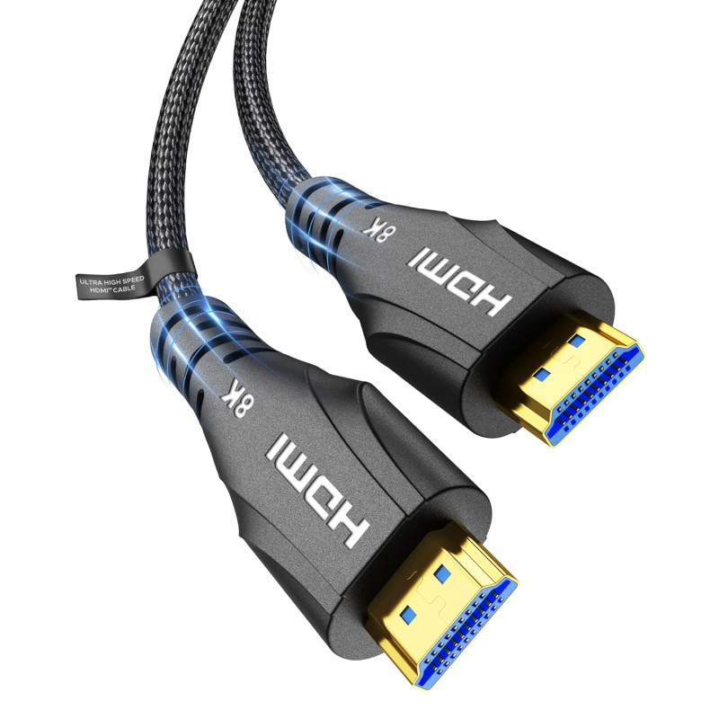 Cratree 10K 8K Câble HDMI 5m,Haute Vitesse Câble HDMI 4K 120Hz 8K 60Hz 48Gbps,Supporte eARC Dolby Atmos HDCP 2.2 2.3 Compatible 