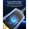Cratree Câble HDMI Fibre Optique 20m- Câble HDMI 48gbps, 8K@60HZ, 4k@120hz, HDCP 2.2 et 2.3, hdr10, Compatible avec PS5 Blu-Ray 