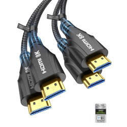 Cratree 10K 8K Câble HDMI 3m Lot de 2,Certifié Ultra Haute Vitesse Câble HDMI 4K 120Hz 8K 60Hz 48Gbps,Supporte eARC HDCP 2.2 2.3