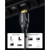 Cratree Lot de 2 câbles HDMI 2.1 tressés certifiés 8K ultra haut débit 48 Gbit/s, 8K 60 Hz, 4K 120 Hz, eARC, ARC, HDCP 2.2-2.3 –