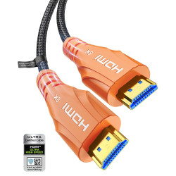Cratree Câble HDMI 8K certifié 8K HDMI 2.1 ultra haut débit, 48 Gbit/s tressé 8K 60 Hz, 4K 120 Hz, eARC, HDCP 2.2 et 2.3 – Compa