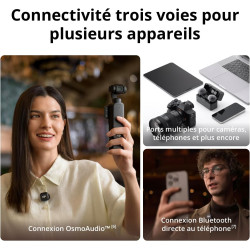 DJI Mic 3 (2 TX + 1 RX + Boîtier de Recharge), Microphone sans Fil pour iPhone/caméra/Android, ultraléger, contrôle de Gain adap