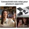 DJI Mic 3 (2 TX + 1 RX + Boîtier de Recharge), Microphone sans Fil pour iPhone/caméra/Android, ultraléger, contrôle de Gain adap