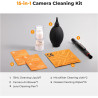K&F CONCEPT 15 en 1 Kit de Nettoyage Photo : Poire Soufflante+2*Chiffon Emballé sous Vide+10*Lingettes+Stylo+15ml Liquide Soluti