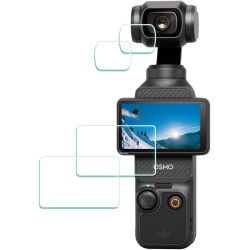 ULBTER Protection Ecran pour DJI Osmo Pocket 4 / Pocket 3 LCD + Objectif Verre Trempé 【2+2 pièces】, Vitre Protecteur 0,3mm Duret