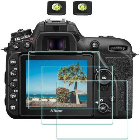 ULBTER Vitre Protection pour Nikon D7500 Verre Trempé Protection Ecran et Housse de Sabot, 0,3mm Dureté 9H screen protector Anti