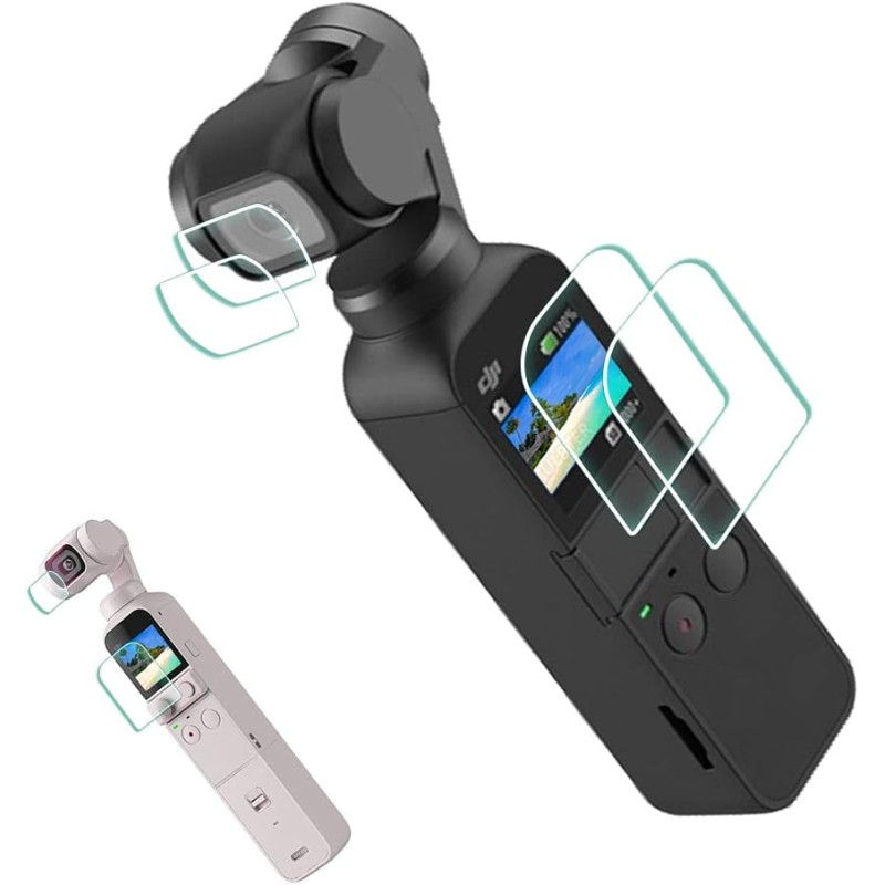 ULBTER Film de Protection d'Ecran pour DJI Osmo Pocket 2 / Pocket 1 LCD + d'objectif Protecteur pour Osmo Pocket II Verre Trempé