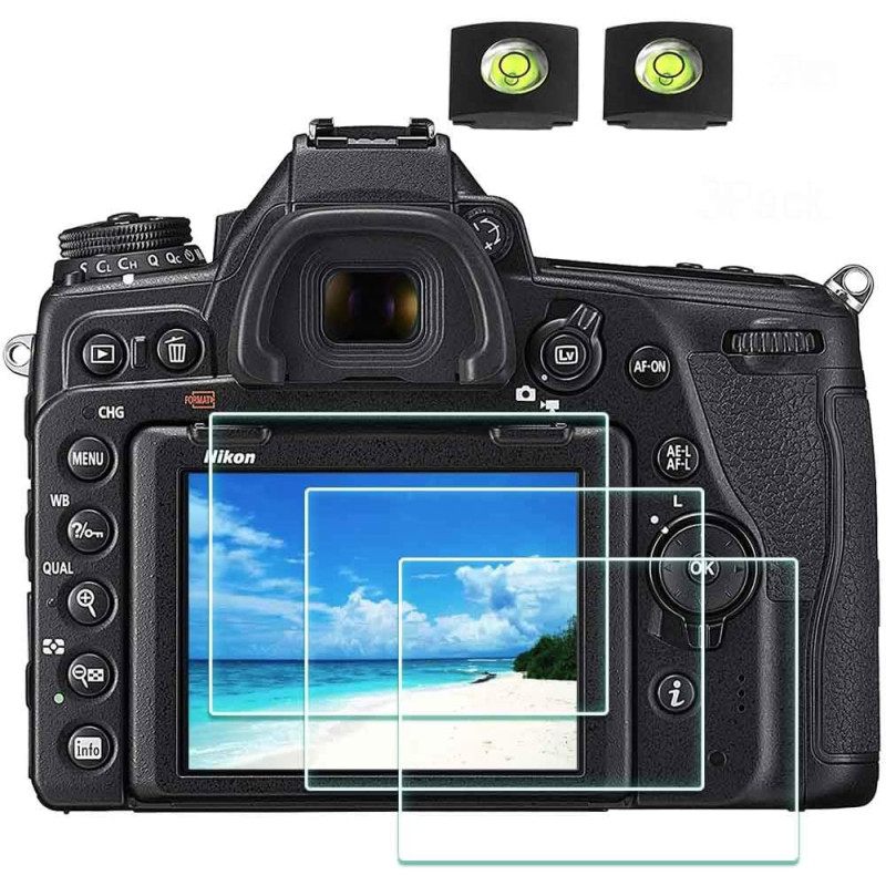 ULBTER Film de Protection d'Ecran pour Nikon D6 D850 D800 D750 D610 D600 D500 et Housse de Sabot, Protecteur Verre Trempé Optiqu