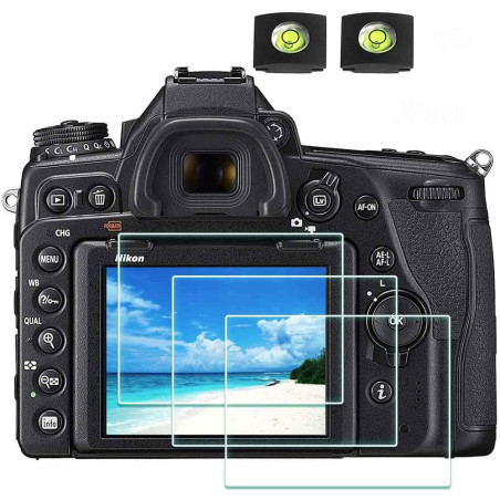 ULBTER Film de Protection d'Ecran pour Nikon D6 D850 D800 D750 D610 D600 D500 et Housse de Sabot, Protecteur Verre Trempé Optiqu