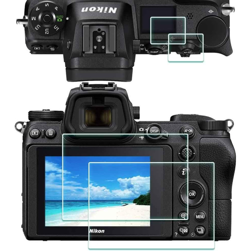 ULBTER Protection d'Ecran pour Nikon Z6 Z7 Z 6 Z 7-Lot de 2+2 Protecteur Verre Trempé Optique 0,3mm Dureté 9H Anti-Rayure Anti-T