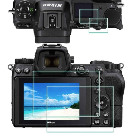 ULBTER Protection d'Ecran pour Nikon Z6 Z7 Z 6 Z 7-Lot de 2+2 Protecteur Verre Trempé Optique 0,3mm Dureté 9H Anti-Rayure Anti-T