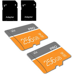256GB Micro Memory Card Class 10 Memory Cards with Adapter Class 10 High Speed Mini TF Card for Smartphones/Camera/Tablet 2-Pack