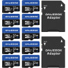 Cartes Micro SD 32Go Lot de 10, DAUZZOX Carte Micro Mémoire MicroSDHC U1 C10 UHS-I, Lecture Maximale 80 Mo/s, pour Smartphone, A