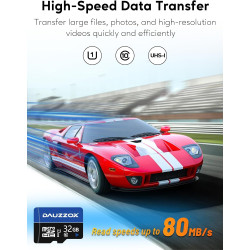 Cartes Micro SD 32Go Lot de 10, DAUZZOX Carte Micro Mémoire MicroSDHC U1 C10 UHS-I, Lecture Maximale 80 Mo/s, pour Smartphone, A