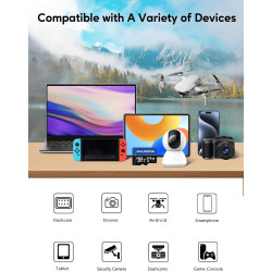 Cartes Micro SD 64Go Lot de 2, DAUZZOX Cartes Micro Mémoire MicroSDXC Full HD et 4K UHD, A1 U3 C10 UHS-I, Jusqu'à 85 Mo/s, Carte
