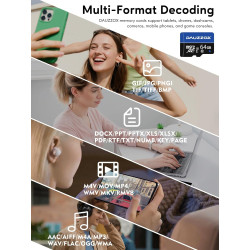 Carte Micro SD 64Go Lot de 10, DAUZZOX Cartes Micro Mémoire MicroSDXC Full HD et 4K UHD, A1 U3 C10 UHS-I, Lecture maximale 85 Mo