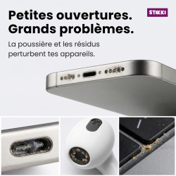 STIKKI Kit Nettoyage téléphone Portable – Outil pour Ports de Charge USB-C – Nettoyeur téléphone pour Smartphone, Haut-parleurs 