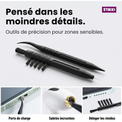 STIKKI Kit Nettoyage téléphone Portable – Outil pour Ports de Charge USB-C – Nettoyeur téléphone pour Smartphone, Haut-parleurs 