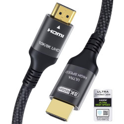 Certifié Câble HDMI 2.1 10K 8K 0.5M, 48Gbps Câble HDMI Ultra Haut Débit Ethernet CEC 4K 240Hz 200Hz 165Hz 144Hz 120Hz 10K 8K 60H