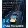 Certifié Câble HDMI 2.1 10K 8K 5M, 48Gbps Câble HDMI Ultra Haut Débit Ethernet CEC 4K 240Hz 200Hz 165Hz 144Hz 120Hz 10K 8K 60Hz 
