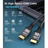 Adauxter Câble HDMI 4K 10M, Câble HDMI haute vitesse avec prise en charge Ethernet 4K 60Hz 2K 165Hz 1080p Ultra HD eARC HDCP2.3 