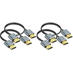 Twozoh Câble HDMI flexibles et fins 0,5M Lot de 4, Câble HDMI ultra fin haute vitesse Supporte 4K@60Hz 18Gbps/2160p/1080p (2 Piè