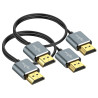 Twozoh Câble HDMI flexibles et fins 1M Lot de 2, Câble HDMI ultra fin haute vitesse Supporte 4K@60Hz 18Gbps/2160p/1080p (2 Pièce