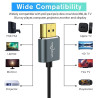Twozoh Lot de 10 câbles HDMI 4K fins et flexibles de 1M vers HDMI 2.0 pour ordinateur portable, moniteur, PS5, PS4, Xbox One, Fi