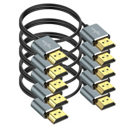 Twozoh Câbles HDMI 4K Slim Extrêmement 5M Lot de 5, Ultra Fins et Flexibles HDMI 2.0 Compatible 4K/60HZ 18Gbit/s Moniteur, PS5, 