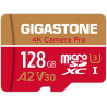 Gigastone Carte Micro SD 128 Go, Enregistrement vidéo 4K pour GoPro, caméra d'action, DJI, Drone, Nintendo Switch, R/W jusqu'à 1