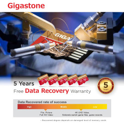 Gigastone Carte Micro SD 128 Go, Enregistrement vidéo 4K pour GoPro, caméra d'action, DJI, Drone, Nintendo Switch, R/W jusqu'à 1